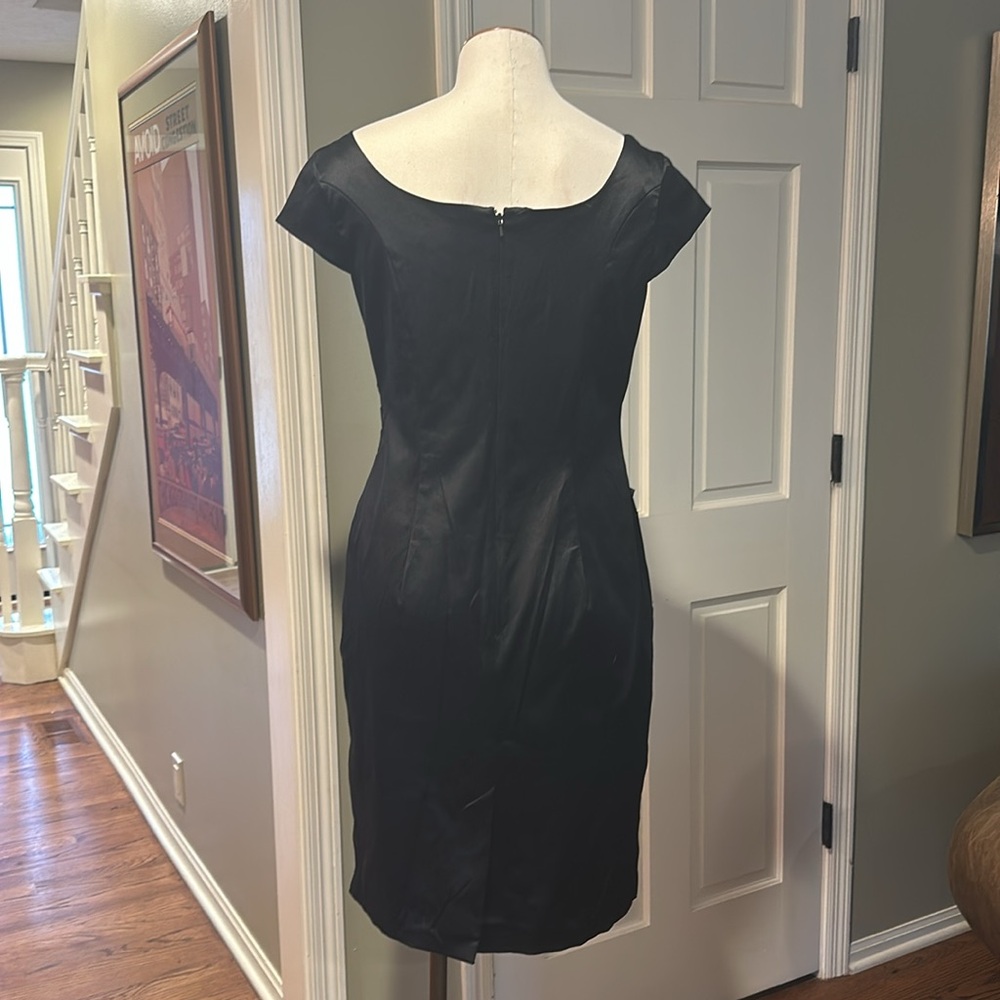 EUC RedHerring Special Edition Cap Sleeve Square Neck Black Cocktail Dress Sz 14 - Picture 4 of 6